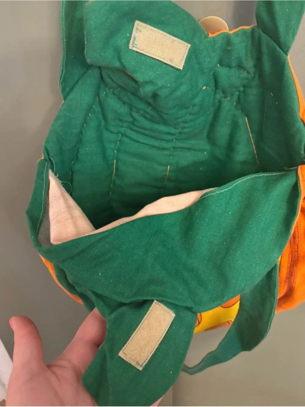 Vtg Cranston cloth Childerns treat or treat bag jack o latern